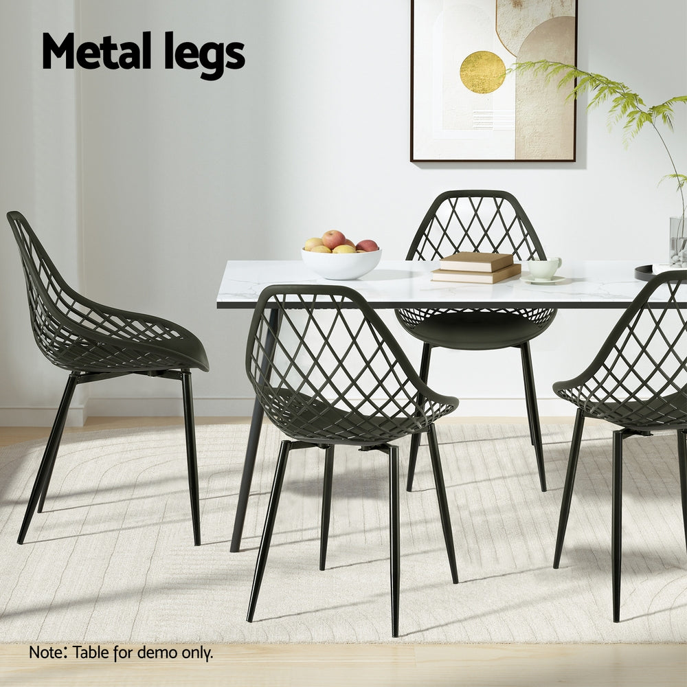 Gardeon 4PC Outdoor Dining Chairs PP Lounge Chair Patio Garden Furniture Black - Image 6