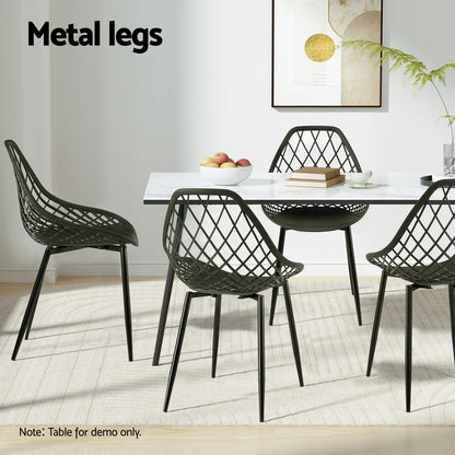 Gardeon 4PC Outdoor Dining Chairs PP Lounge Chair Patio Garden Furniture Black - Image 6