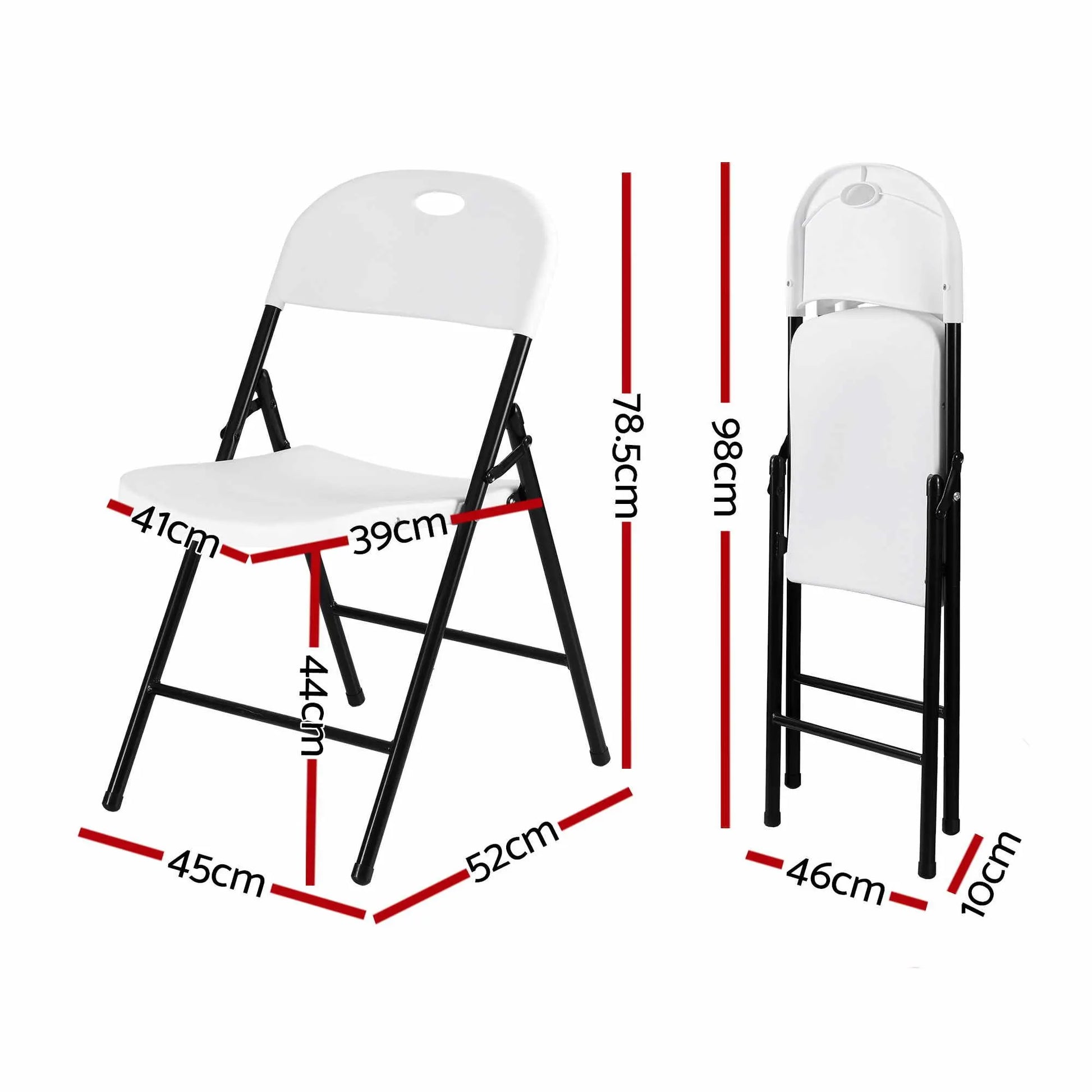 Gardeon 4PC Outdoor Dining Chairs PP Folding Chair Patio Garden Furniture White - Image 2