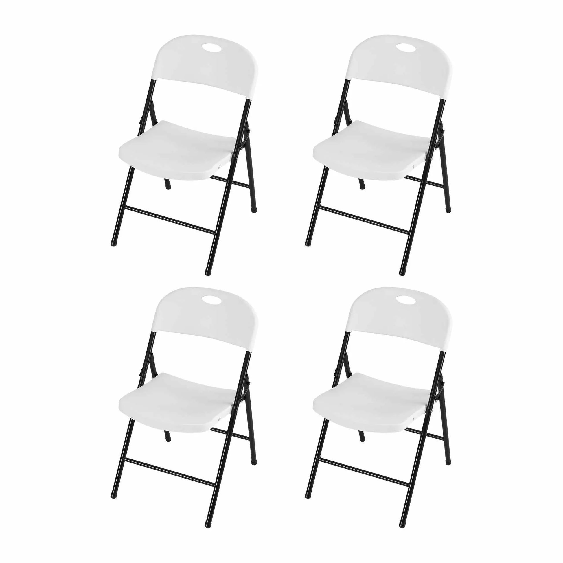 Gardeon 4PC Outdoor Dining Chairs PP Folding Chair Patio Garden Furniture White - Image 3