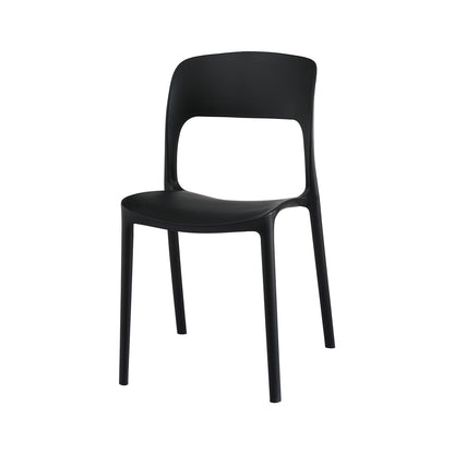 Gardeon 4PC Outdoor Dining Chairs Stackable PP Patio Chair Garden Furniture Black - Image 3