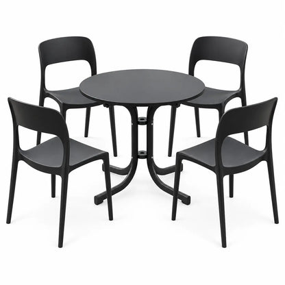 Gardeon 5PCS Outdoor Dining Set Table and Chairs Patio Furniture Garden Black - Image 2