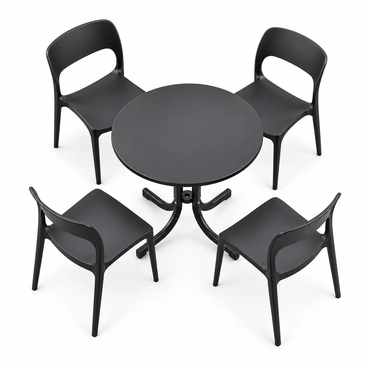 Gardeon 5PCS Outdoor Dining Set Table and Chairs Patio Furniture Garden Black - Image 4