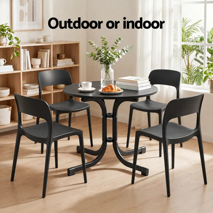 Gardeon 5PCS Outdoor Dining Set Table and Chairs Patio Furniture Garden Black - Image 8