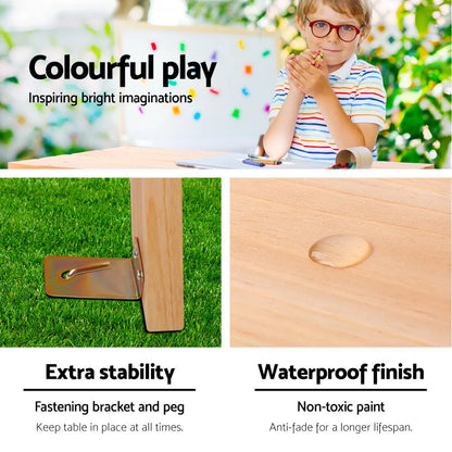 Keezi Kids Outdoor Table and Chairs Picnic Bench Set Children Wooden - Image 5