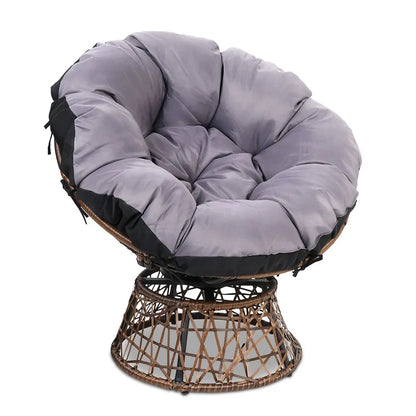 Gardeon Outdoor Chairs Outdoor Furniture Papasan Chair Wicker Patio Garden Brown - Image 8