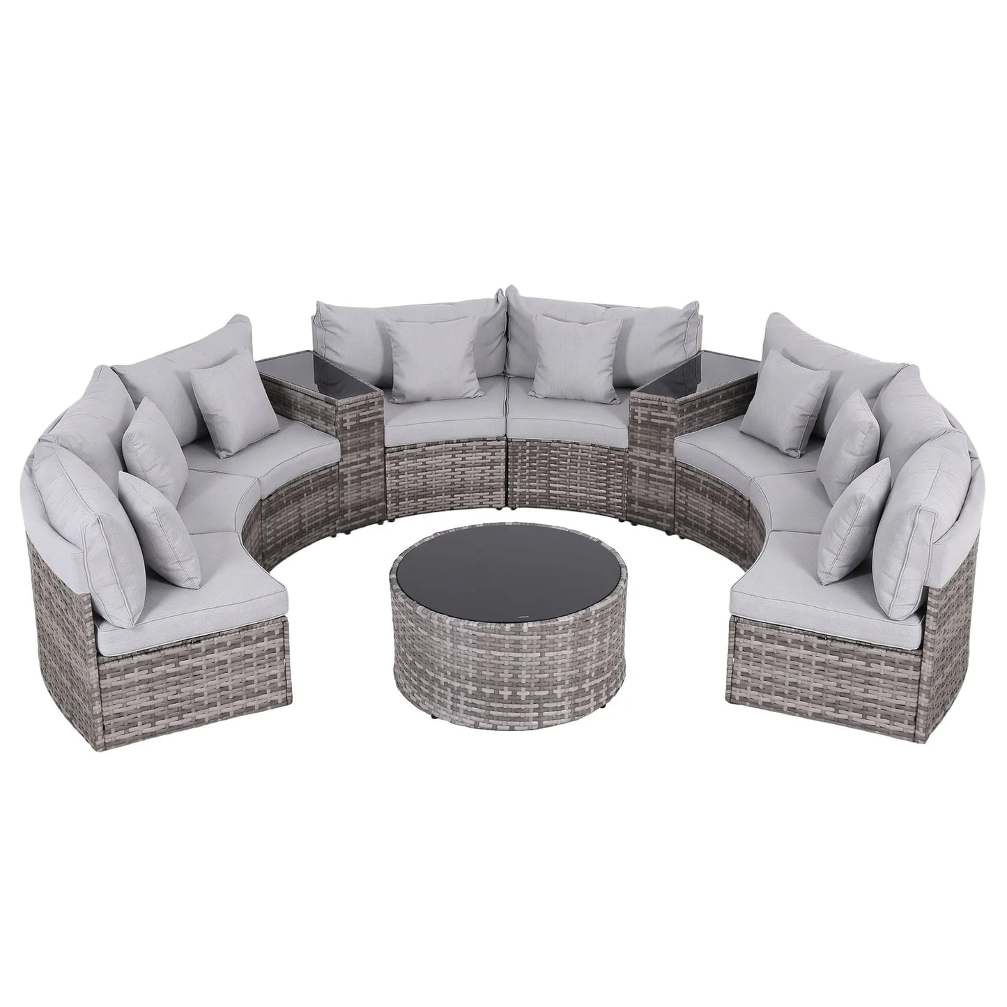 Gardeon 8 Seater Outdoor Sofa Set 11PCS Table Chair Set Garden Rattan Furniture - Image 8