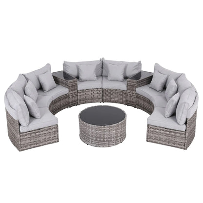 Gardeon 8 Seater Outdoor Sofa Set 11PCS Table Chair Set Garden Rattan Furniture - Image 8