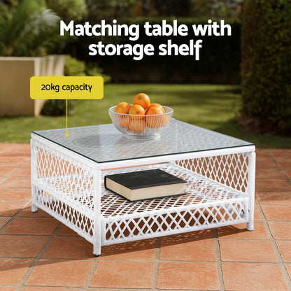 Gardeon 4 Seater Outdoor Sofa Set 5PCS Table Chair Set Garden Patio Furniture - Image 6