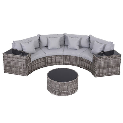 Gardeon 4 Seater Outdoor Sofa Set 7PCS Table Chair Set Garden Rattan Patio Furniture - Image 3