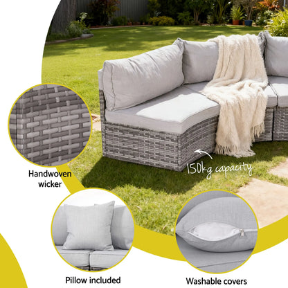 Gardeon 8 Seater Outdoor Sofa Set 14PCS Table Chair Set Rattan Patio Furniture - Image 5
