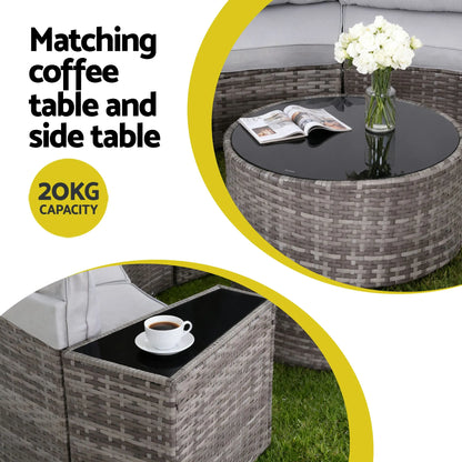 Gardeon 8 Seater Outdoor Sofa Set 14PCS Table Chair Set Rattan Patio Furniture - Image 7