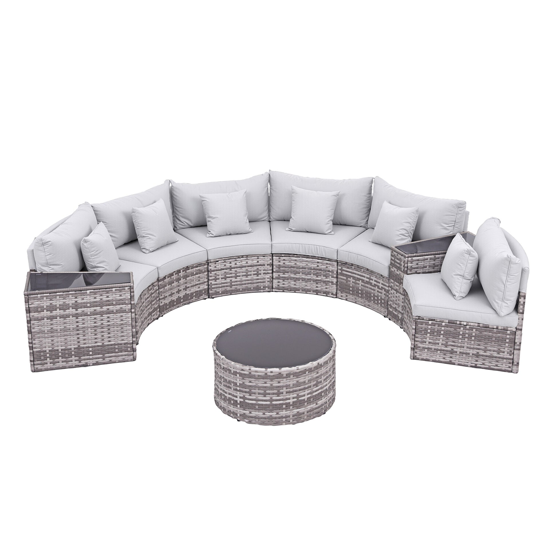 Gardeon 6 Seater Outdoor Sofa Set 9PCS Table Chair Set Garden Rattan Patio Furniture - Image 3