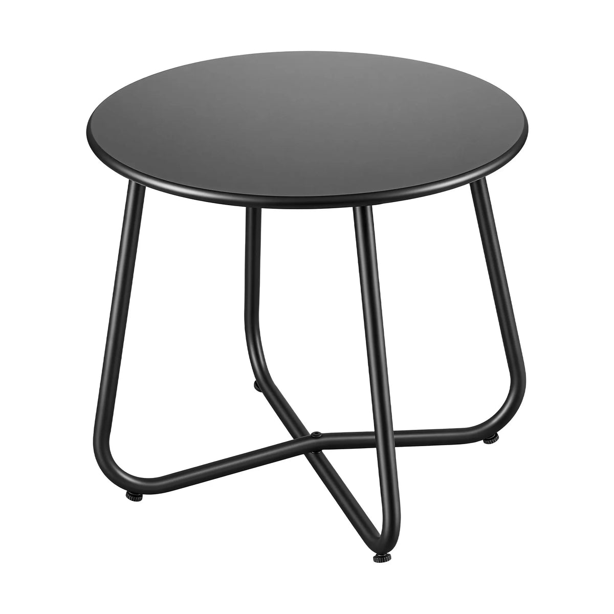 Gardeon Outdoor Side Table Steel Frame for Patio Balcony Garden Black - Image 2