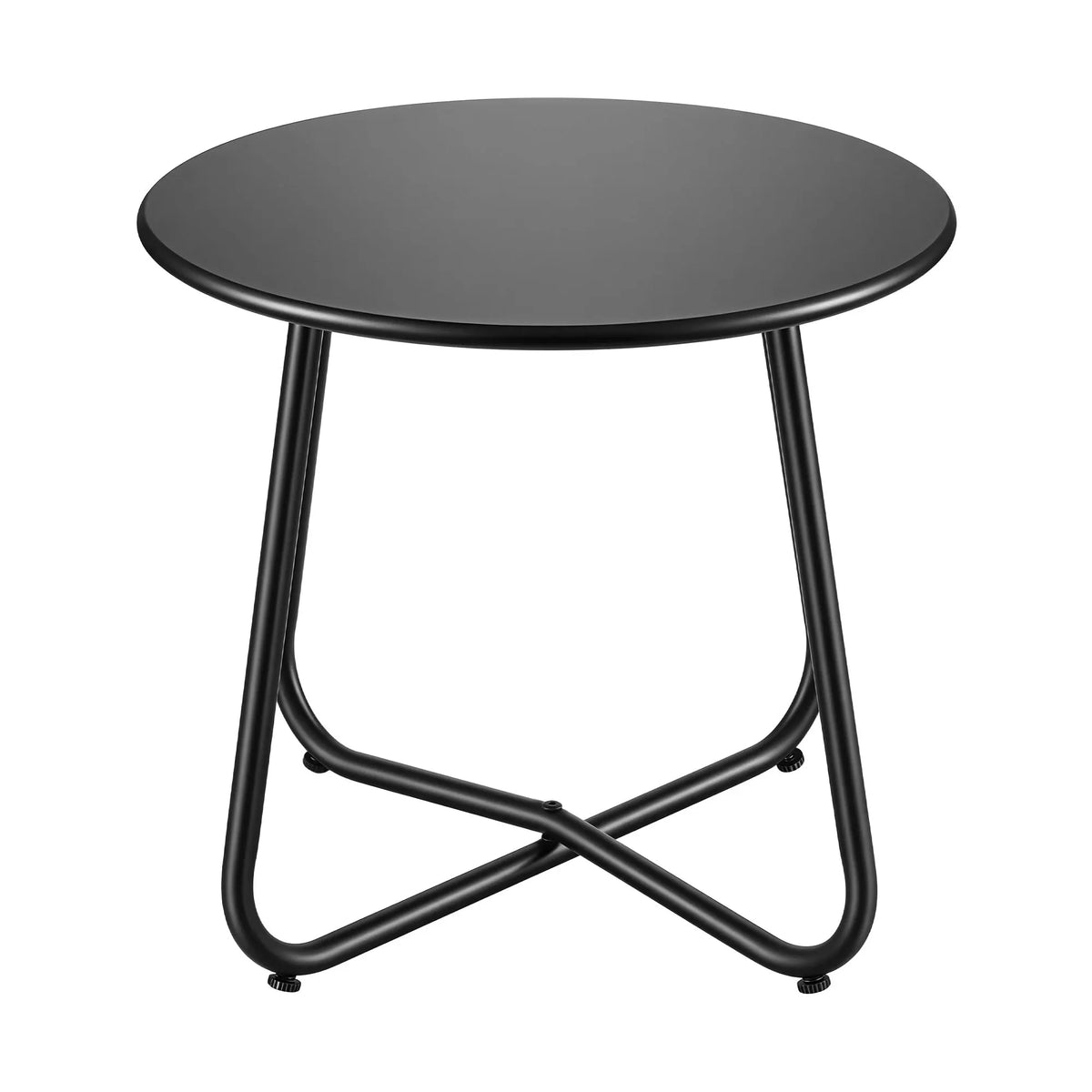 Gardeon Outdoor Side Table Steel Frame for Patio Balcony Garden Black - Image 4