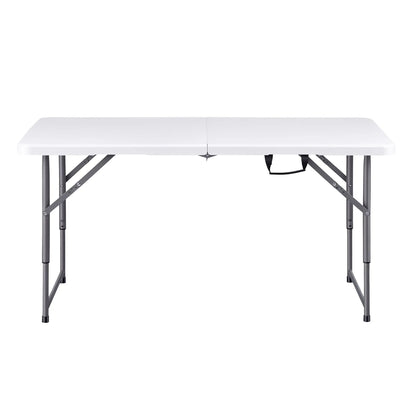 Gardeon 123cm Folding Table Portable Fold-in-Half with Handle Camping Picnic Adjustable Height - Image 3