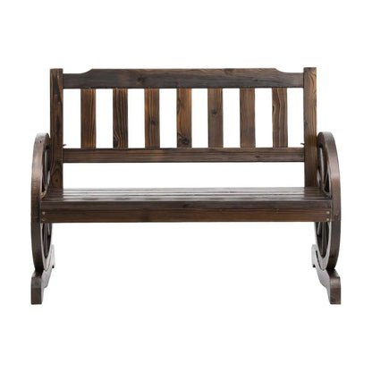 Gardeon Outdoor Garden Bench Wooden 2 Seater Wagon Chair Patio Furniture Brown - Image 3