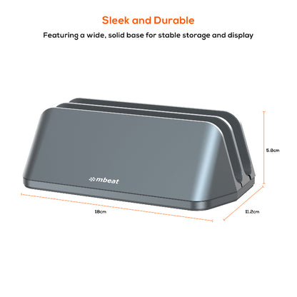 mbeat®  Stage S5 Adjustable Dual Bay Tablet, Laptop and MacBook Vertical Stand Declutter and Orga... - Image 4