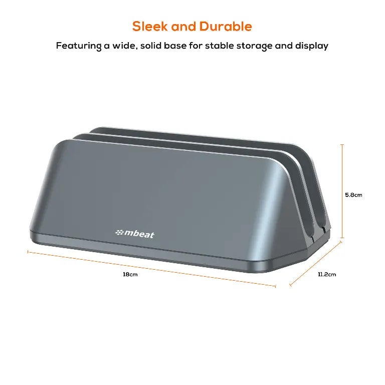 mbeat®  Stage S5 Adjustable Dual Bay Tablet, Laptop and MacBook Vertical Stand Declutter and Orga... - Image 4