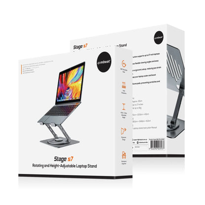 mbeat® Stage S7 Rotating and Height-Adjustable Laptop Stand - Space Grey Material: Aluminium allo... - Image 4