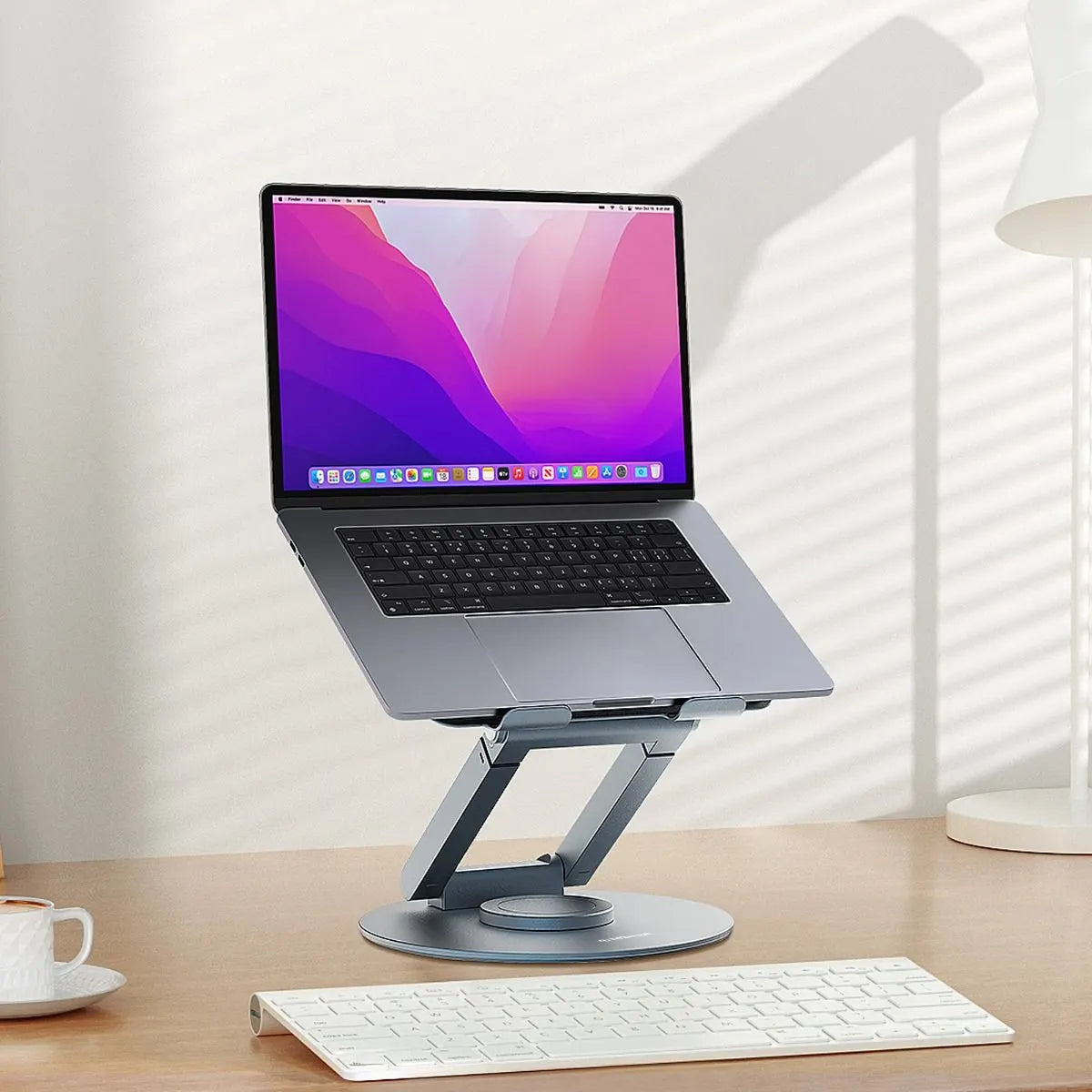 mbeat® Stage S9 Rotating Laptop Stand with Telescopic Height Adjustment Material: Aluminium Alloy... - Image 3