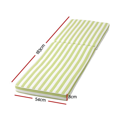 Gardeon Outdoor Chaise Lounge Cushion Lounge Chair Pad Sunbed Mattress Green - Image 2