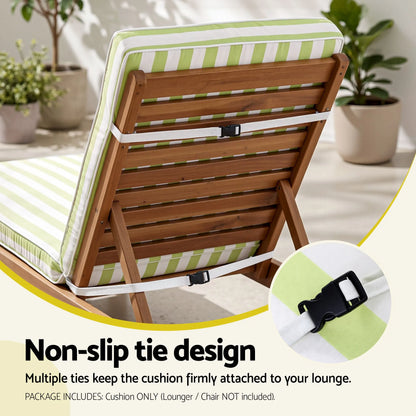 Gardeon Outdoor Chaise Lounge Cushion Lounge Chair Pad Sunbed Mattress Green - Image 6