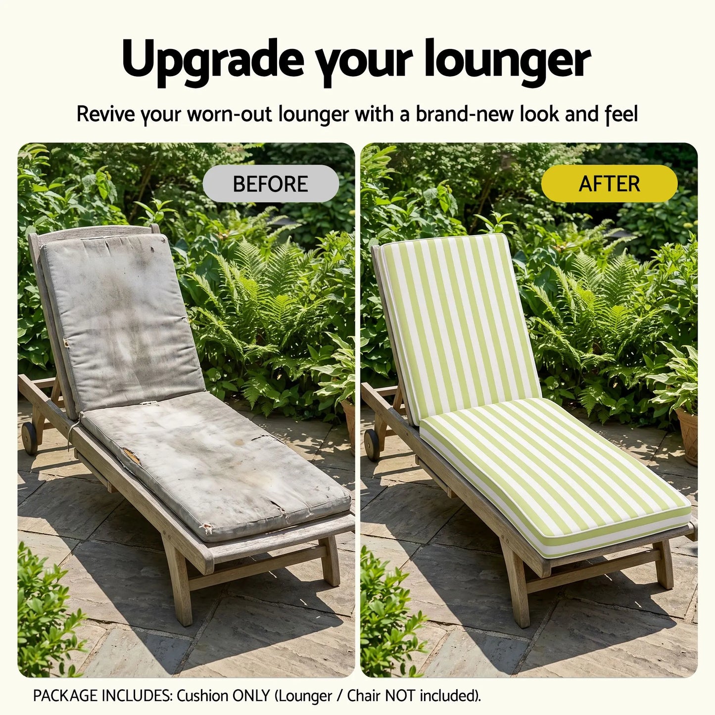 Gardeon Outdoor Chaise Lounge Cushion Lounge Chair Pad Sunbed Mattress Green - Image 7