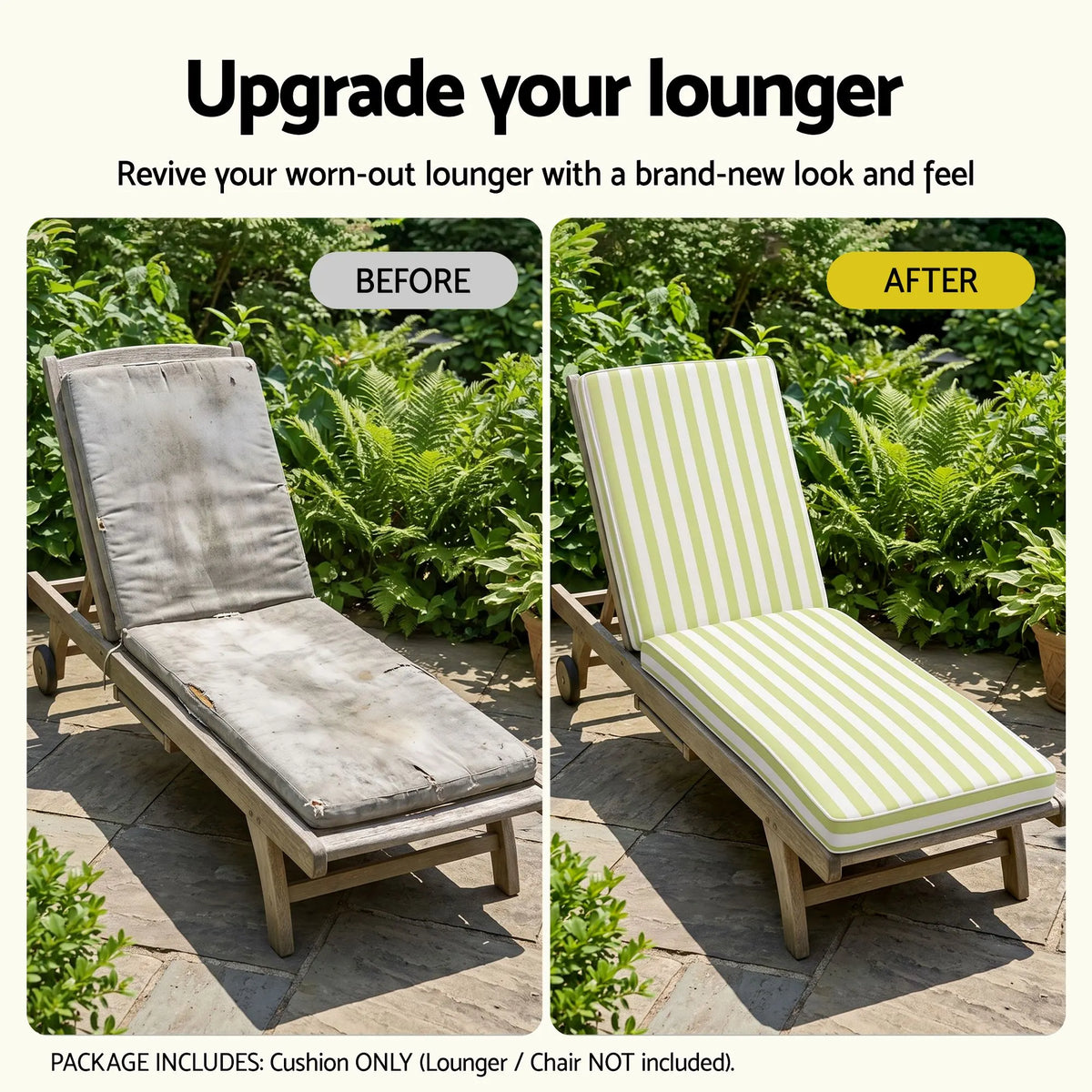 Gardeon Outdoor Chaise Lounge Cushion Lounge Chair Pad Sunbed Mattress Green - Image 7