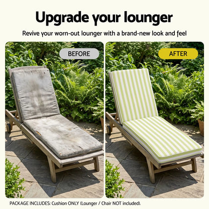 Gardeon Outdoor Chaise Lounge Cushion Lounge Chair Pad Sunbed Mattress Green - Image 7
