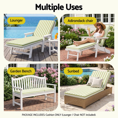 Gardeon Outdoor Chaise Lounge Cushion Lounge Chair Pad Sunbed Mattress Green - Image 8