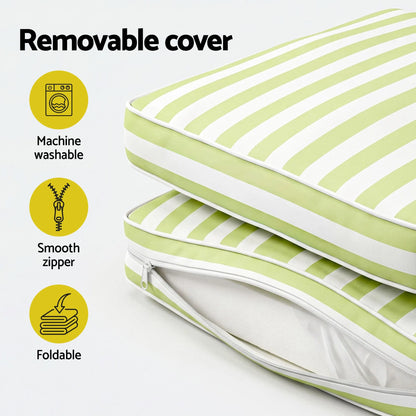 Gardeon Outdoor Chaise Lounge Cushion Lounge Chair Pad Sunbed Mattress Green - Image 9