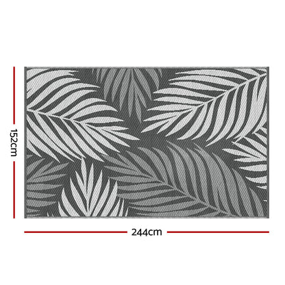 Gardeon Outdoor Rugs 152x244cm Large Carpet Reversible Area Mat PP Dual-Sided Patio Rug Leaf - Image 2