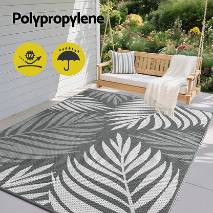 Gardeon Outdoor Rugs 152x244cm Large Carpet Reversible Area Mat PP Dual-Sided Patio Rug Leaf - Image 4