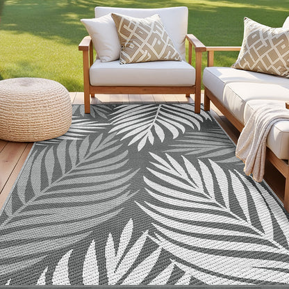 Gardeon Outdoor Rugs 152x244cm Large Carpet Reversible Area Mat PP Dual-Sided Patio Rug Leaf - Image 7