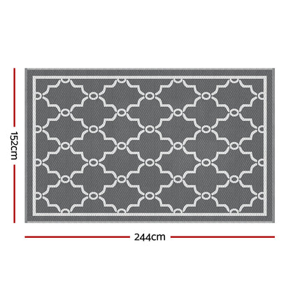 Gardeon Outdoor Rugs 152x244cm Large Carpet Reversible Area Mat PP Dual-Sided Patio Rug Maroc - Image 2