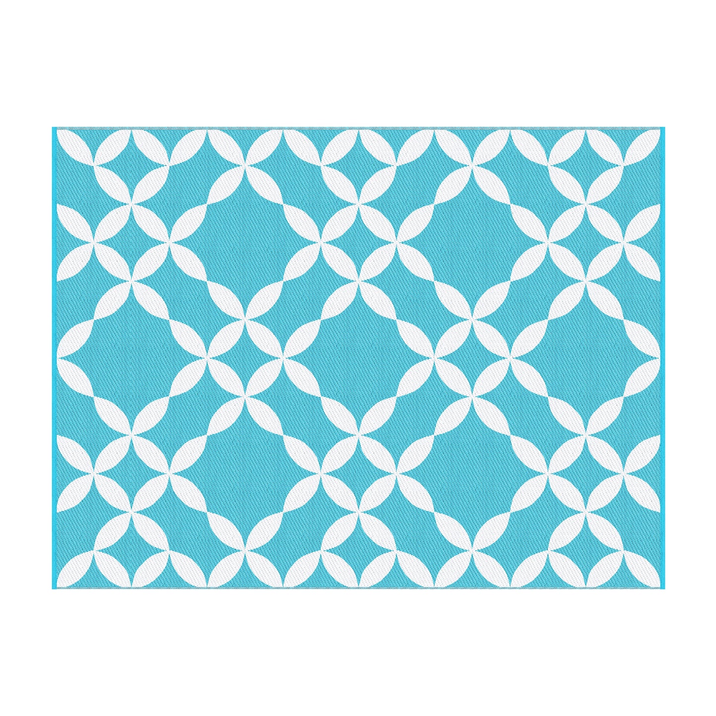 Gardeon Outdoor Rugs 274x366cm Large Carpet Reversible Area Mat PP Dual-Sided Patio Rug Light Blue - Image 3