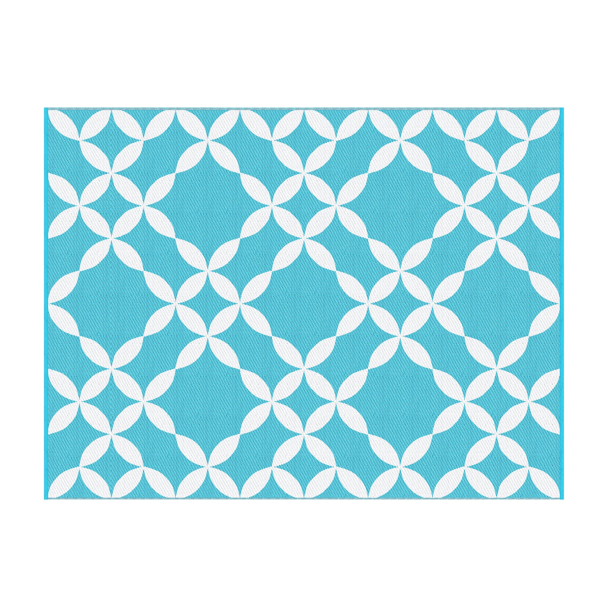 Gardeon Outdoor Rugs 274x366cm Large Carpet Reversible Area Mat PP Dual-Sided Patio Rug Light Blue - Image 3