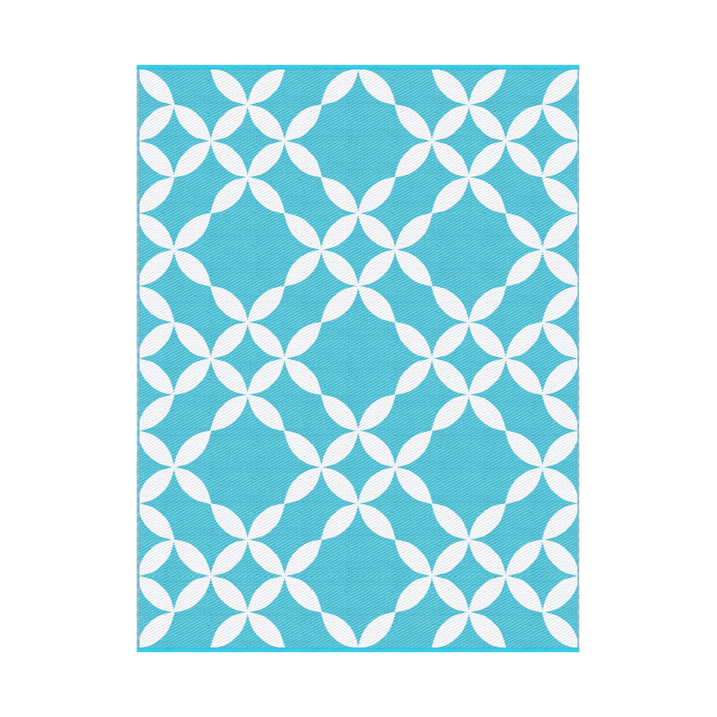 Gardeon Outdoor Rugs 274x366cm Large Carpet Reversible Area Mat PP Dual-Sided Patio Rug Light Blue - Image 9