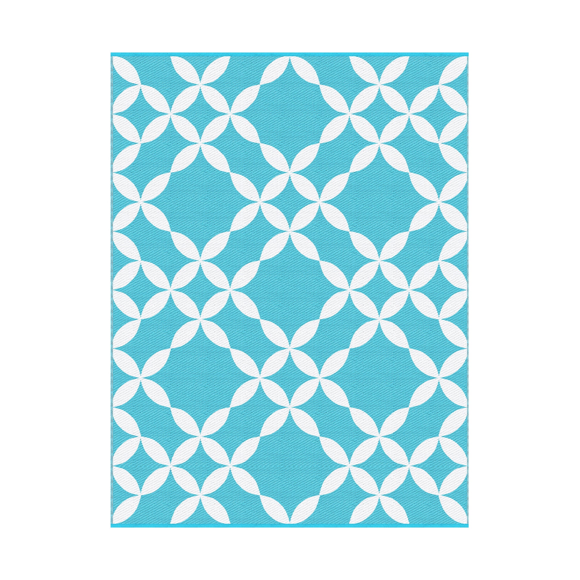 Gardeon Outdoor Rugs 274x366cm Large Carpet Reversible Area Mat PP Dual-Sided Patio Rug Light Blue - Image 9