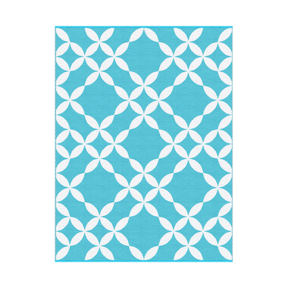 Gardeon Outdoor Rugs 274x366cm Large Carpet Reversible Area Mat PP Dual-Sided Patio Rug Light Blue - Image 9