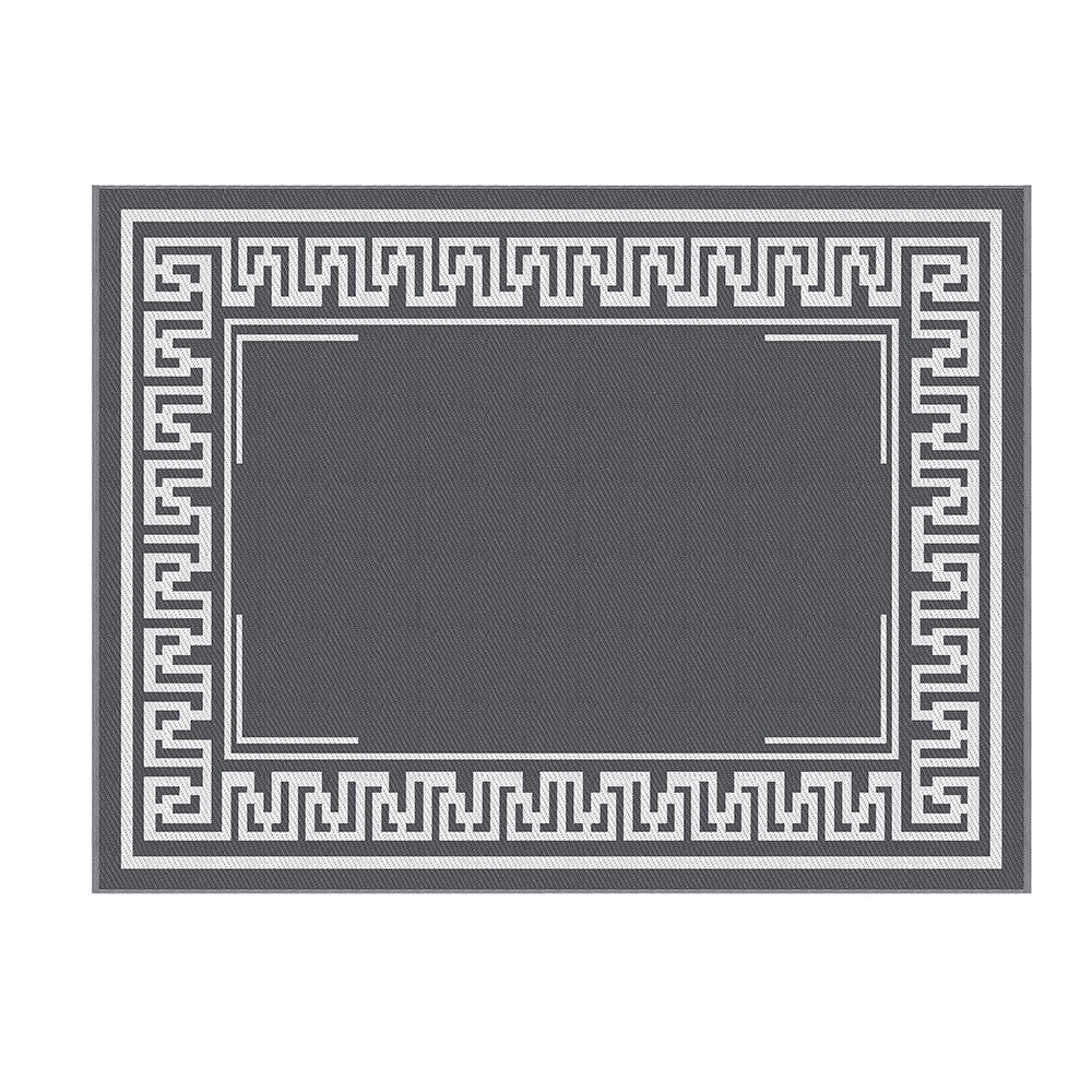 Gardeon Outdoor Rugs 274x366cm Large Carpet Reversible Area Mat PP Dual-Sided Patio Rug Greek Key - Image 3