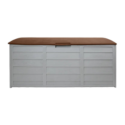 Gardeon Outdoor Storage Box 290L Lockable Organiser Garden Deck Shed Tool Brown - Image 3