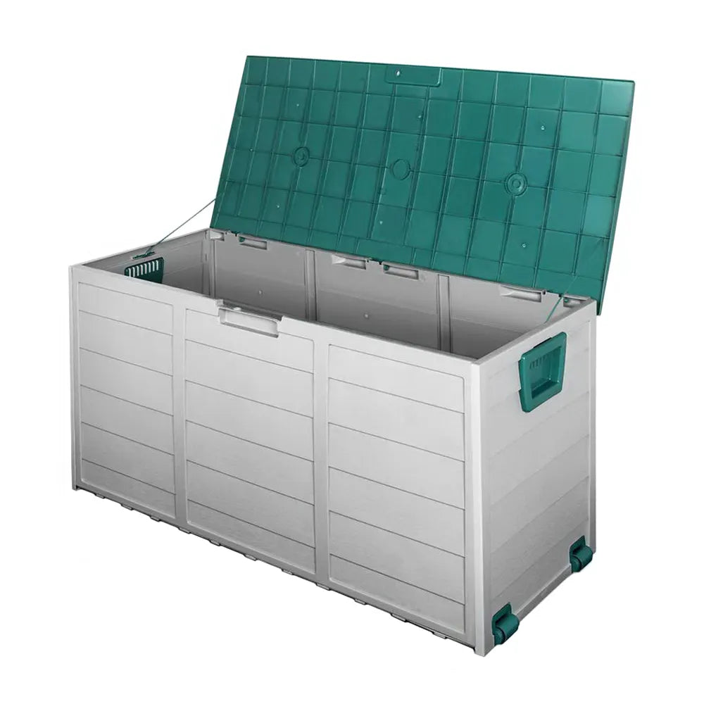 Gardeon Outdoor Storage Box 290L Lockable Organiser Garden Deck Shed Tool Green - Image 8