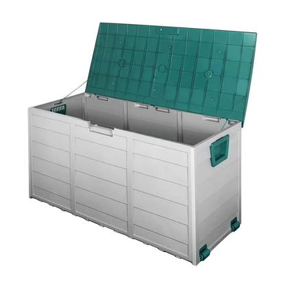 Gardeon Outdoor Storage Box 290L Lockable Organiser Garden Deck Shed Tool Green - Image 8
