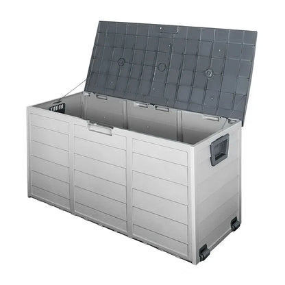 Gardeon Outdoor Storage Box 290L Lockable Organiser Garden Deck Shed Tool Grey - Image 8