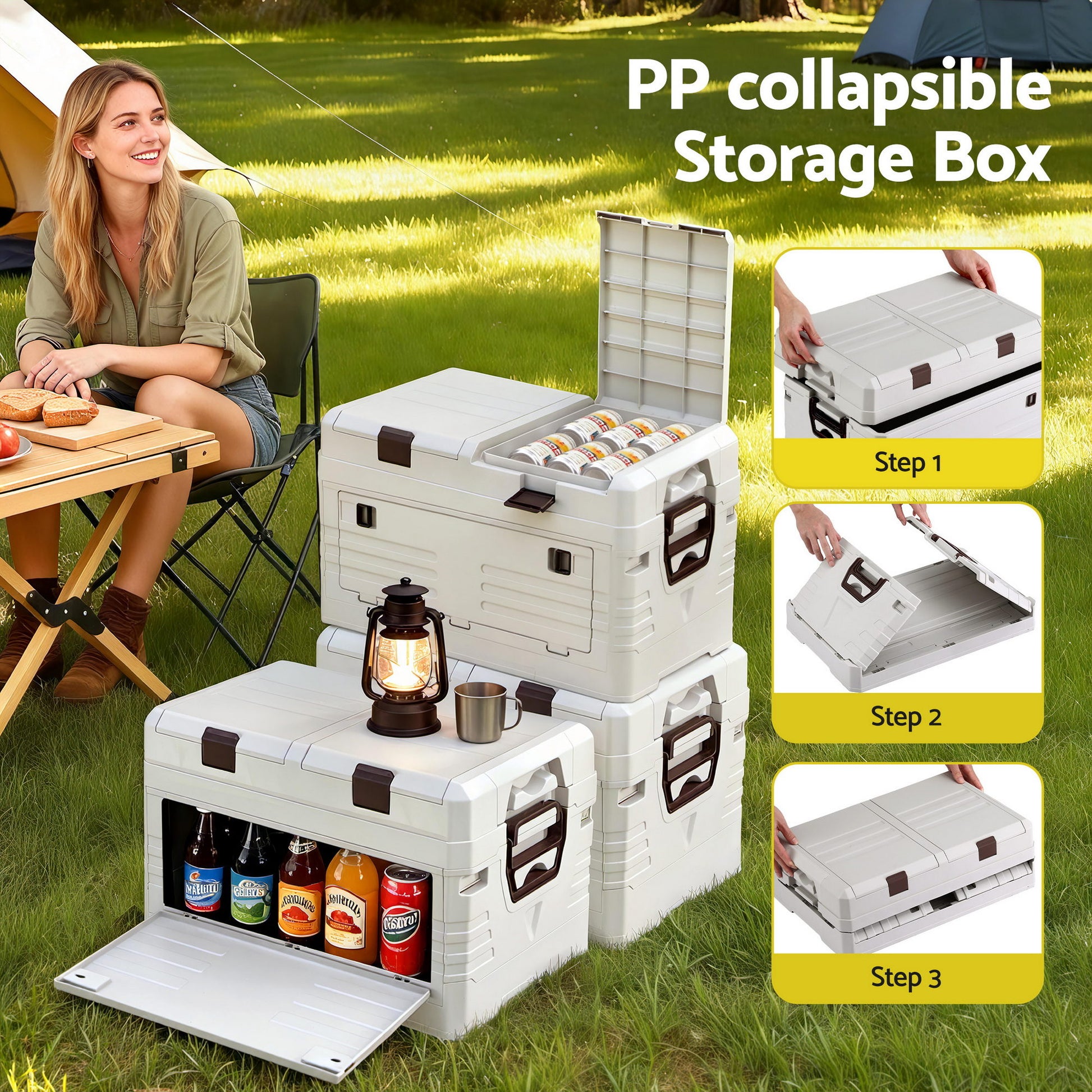 Gardeon 40L Outdoor Storage Box Foldable Camping Collapsible Bins Organizer - Image 4