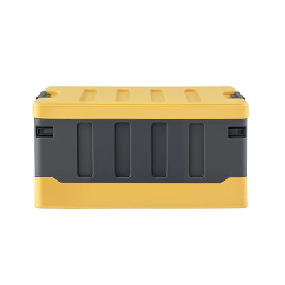 Gardeon Collapsible Outdoor Storage Box 60L Stackable Folding Camping Organizer Yellow - Image 3
