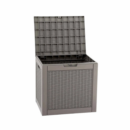 Gardeon Outdoor Storage Box 118L Container Lockable Garden Toy Tool Rattan-Texture Brown - Image 3