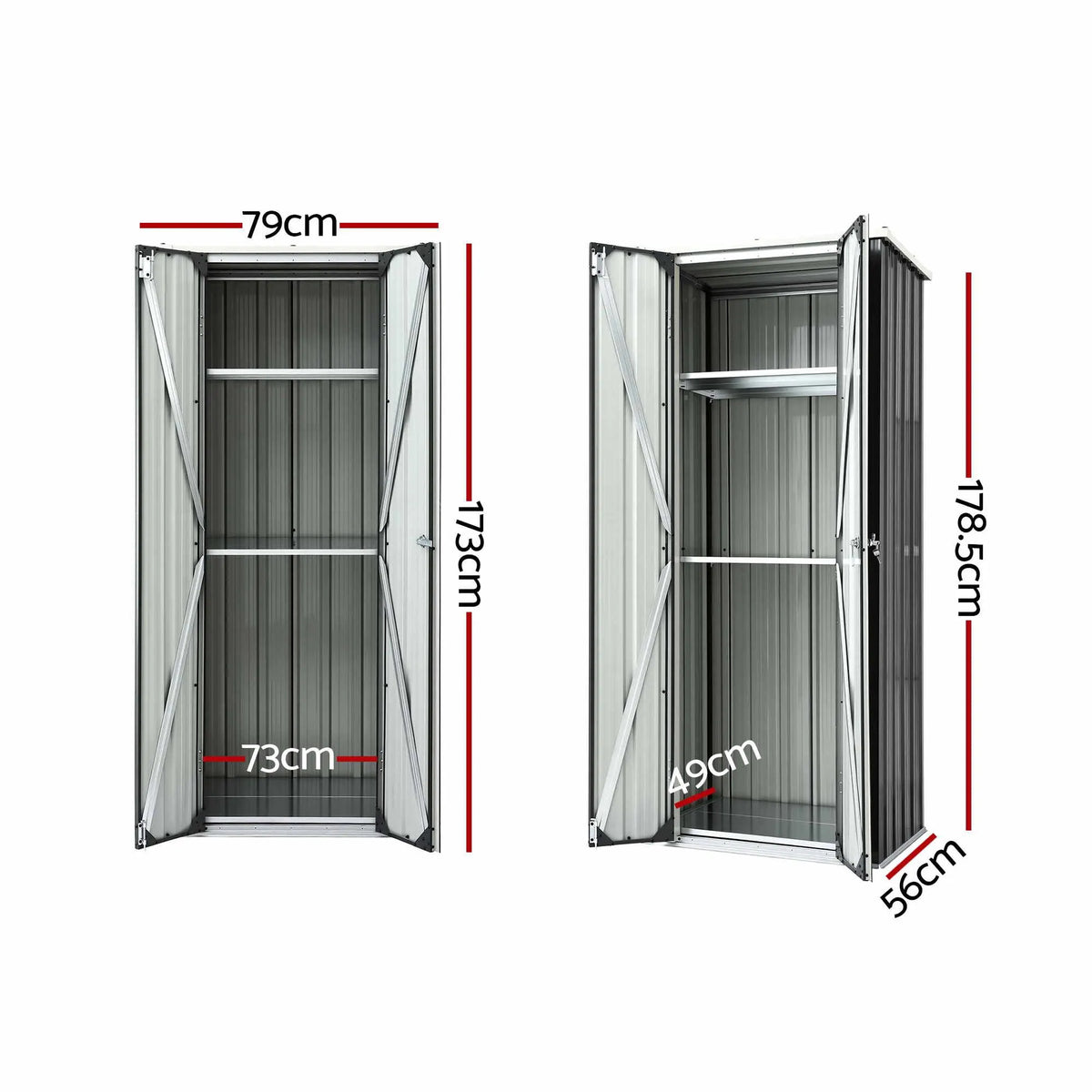 Gardeon Outdoor Storage Cabinet Garden Shed Tool Lockable Cupboard Steel Adjustable Shelves - Image 3